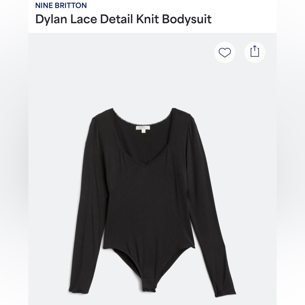 Nine Britton Black Fitted Long Sleeve Bodysuit